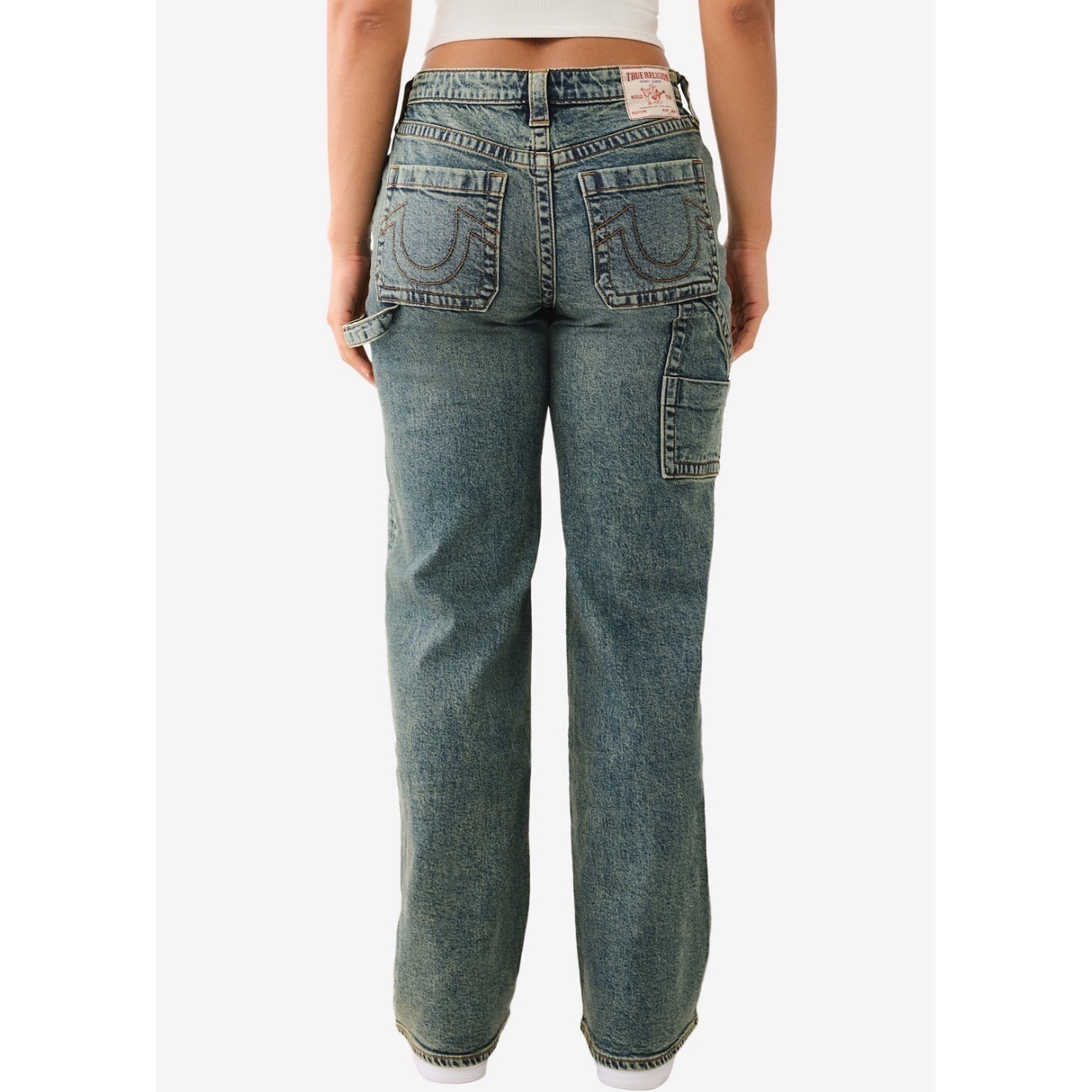 Nwt | True Religion Carpenter Leila High Rise Wide Leg Jeans In Evangeline Wash